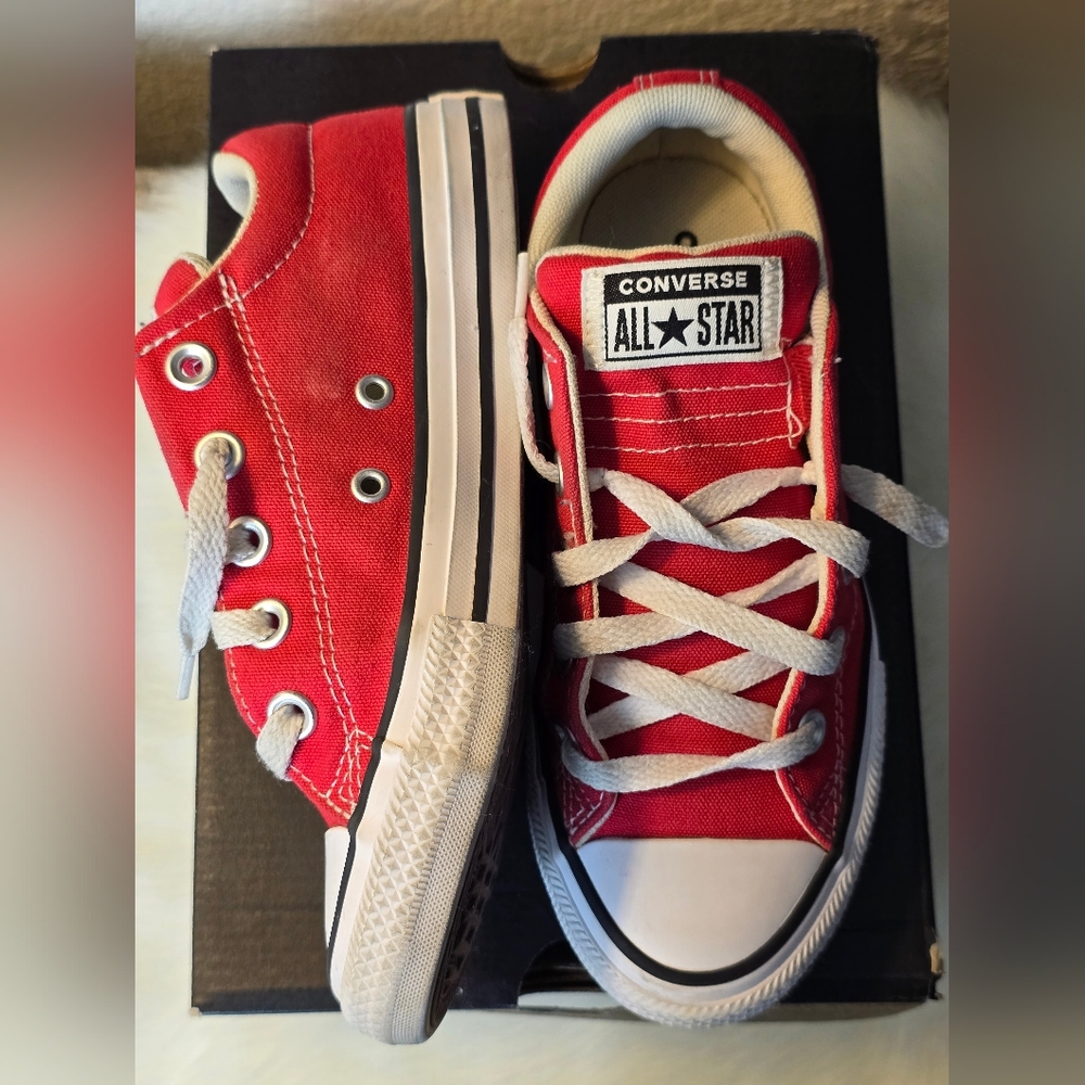 Converse All Star Street Slip On Unisex Kids Classic Red Sneakers - Picture 8 of 16